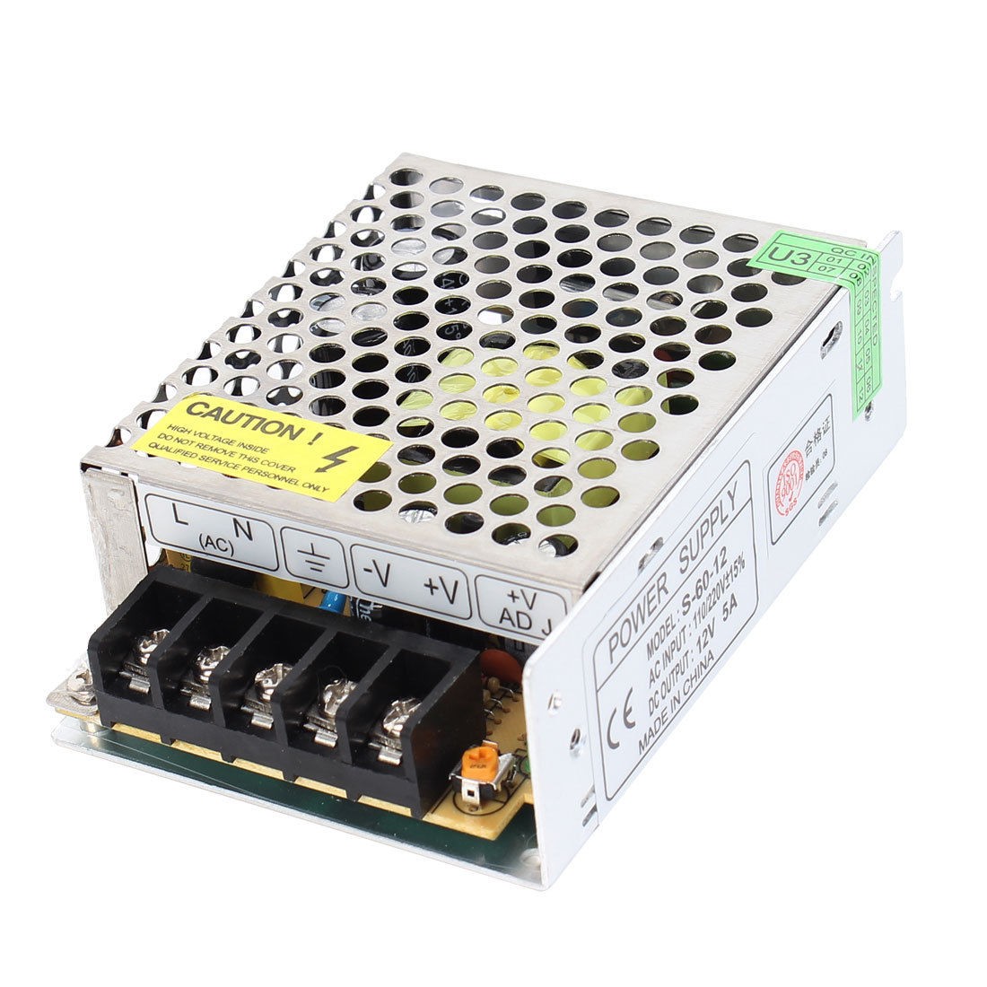 AC 110V/220V DC 12V 5A 60W Metal Casing Switching Power Supply Converter