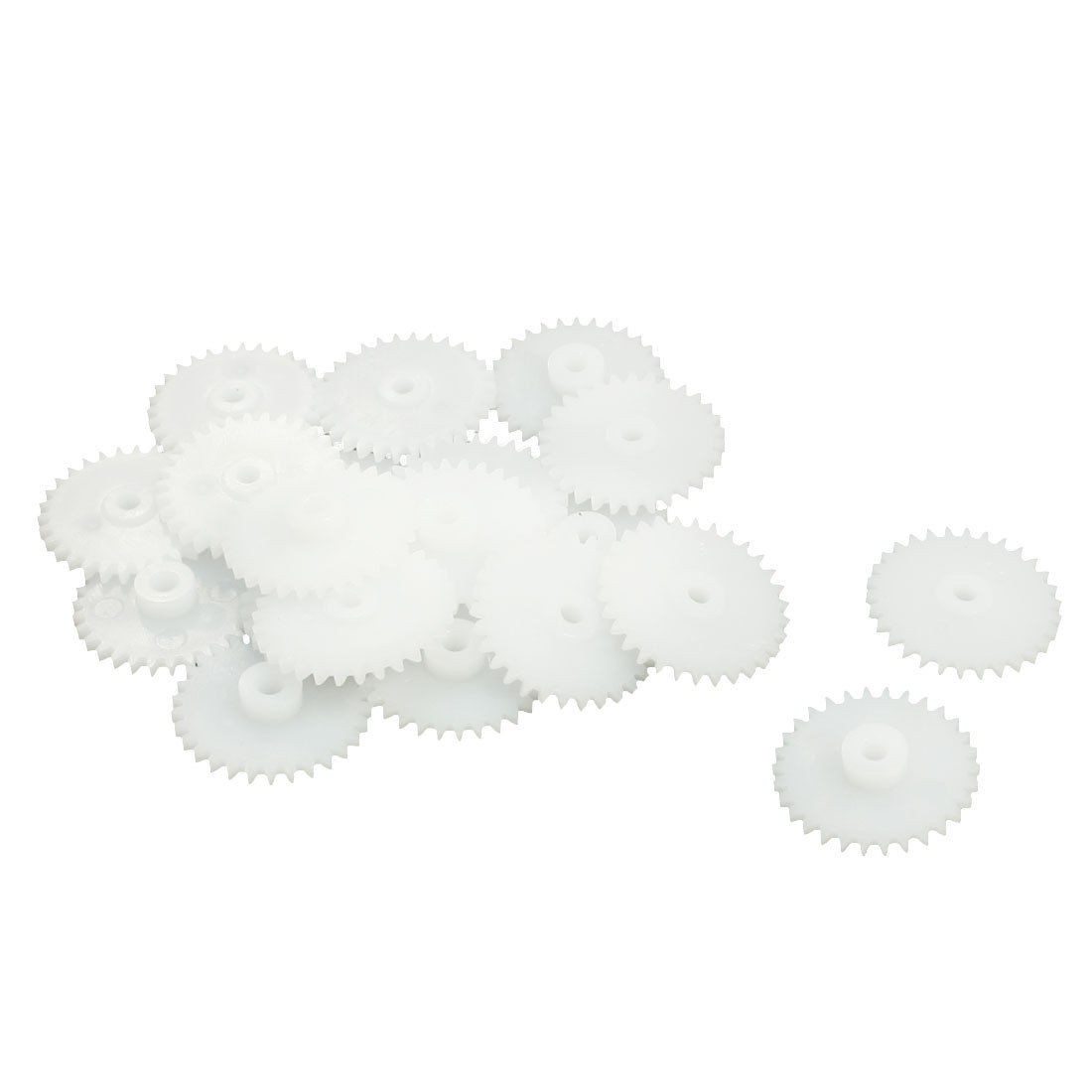 20 Pcs 16mm x 2mm 0.5 Modulus Single Reduction Plastic Motor Gear for Toy Car