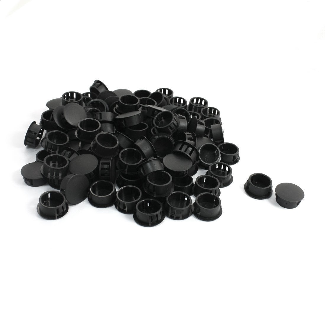 100 Pcs Black Arcade Blank Snap in Locking Hole Plug 19mmx22.9mmx10<wbr/>.3mm SKT-19