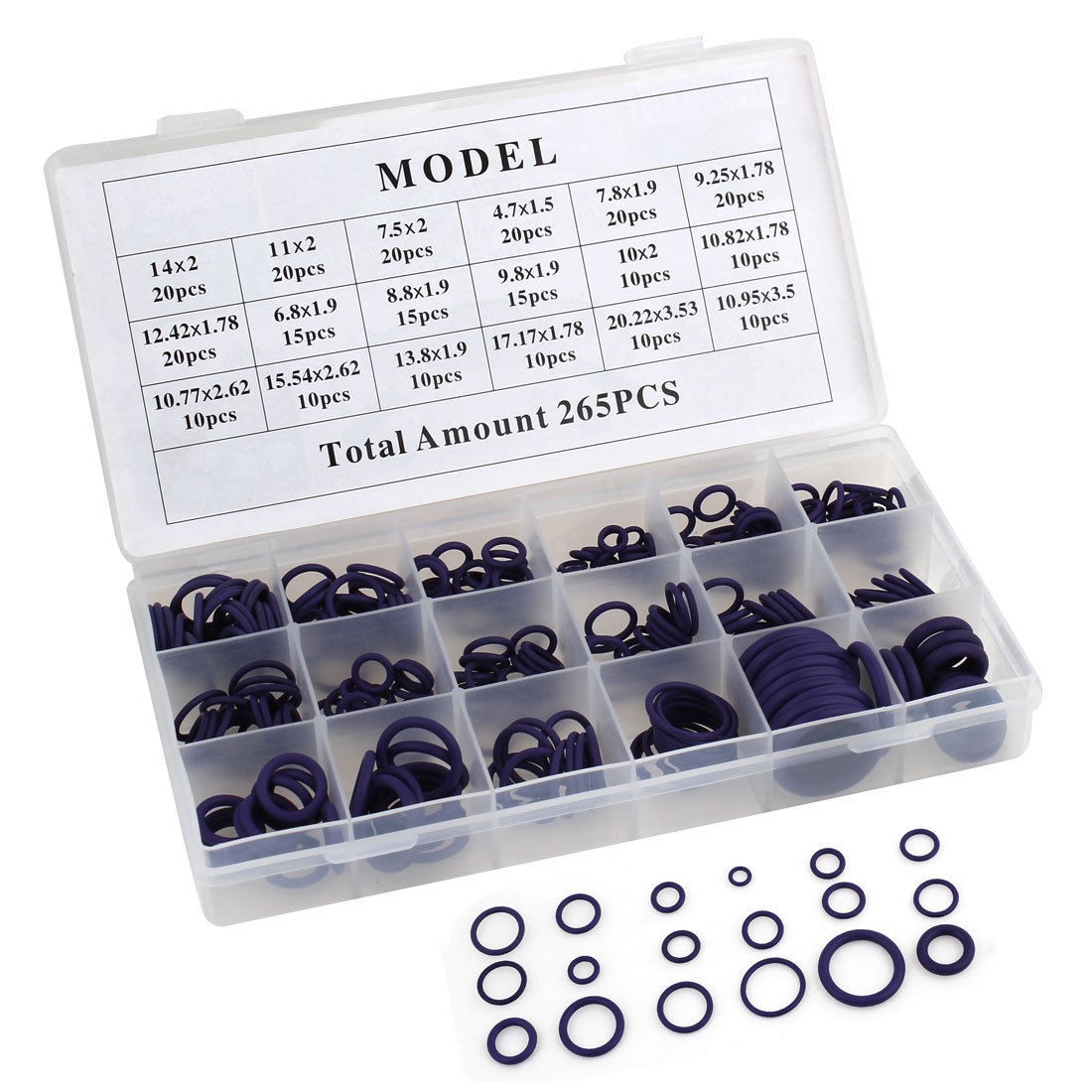 265 Pcs 18 Modes O-ring Oil Seal Sealing Ring Gaskets Purple