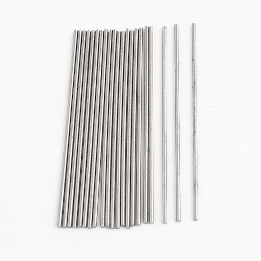 20pcs 50mm x 1mm Silver Tone Stainless Steel Transmission Round Rod