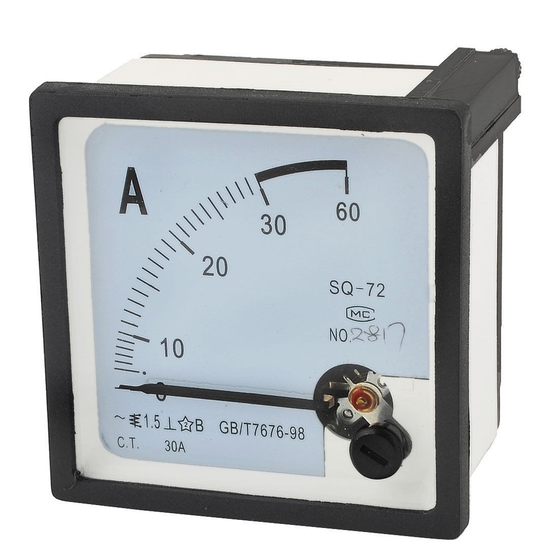 Square Class 1.5 Accuracy Analog Panel Meter Ammeter AC 0-30A