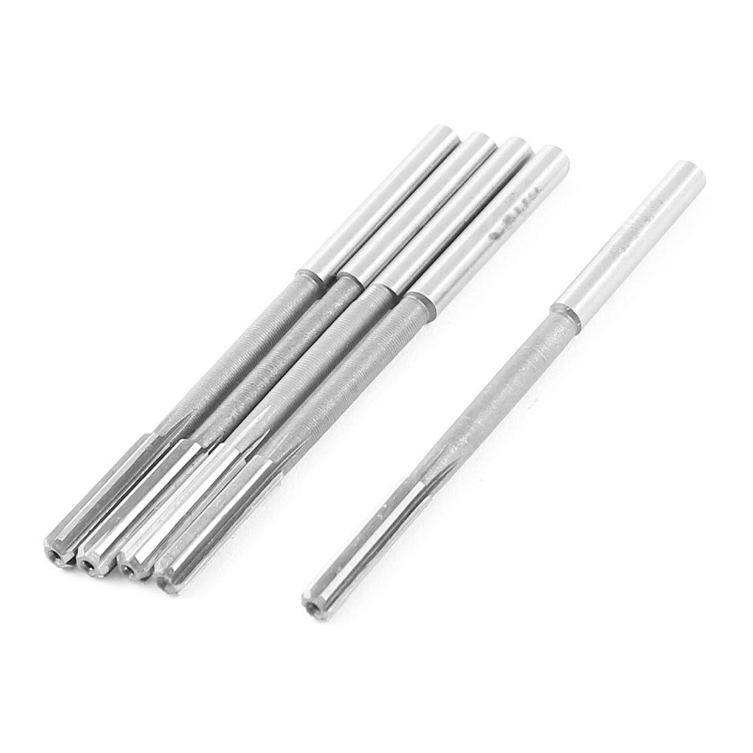 5 Pcs 2.4" Length 6 Flute HSS Straight Shank Machine Milling Chucking Reamer