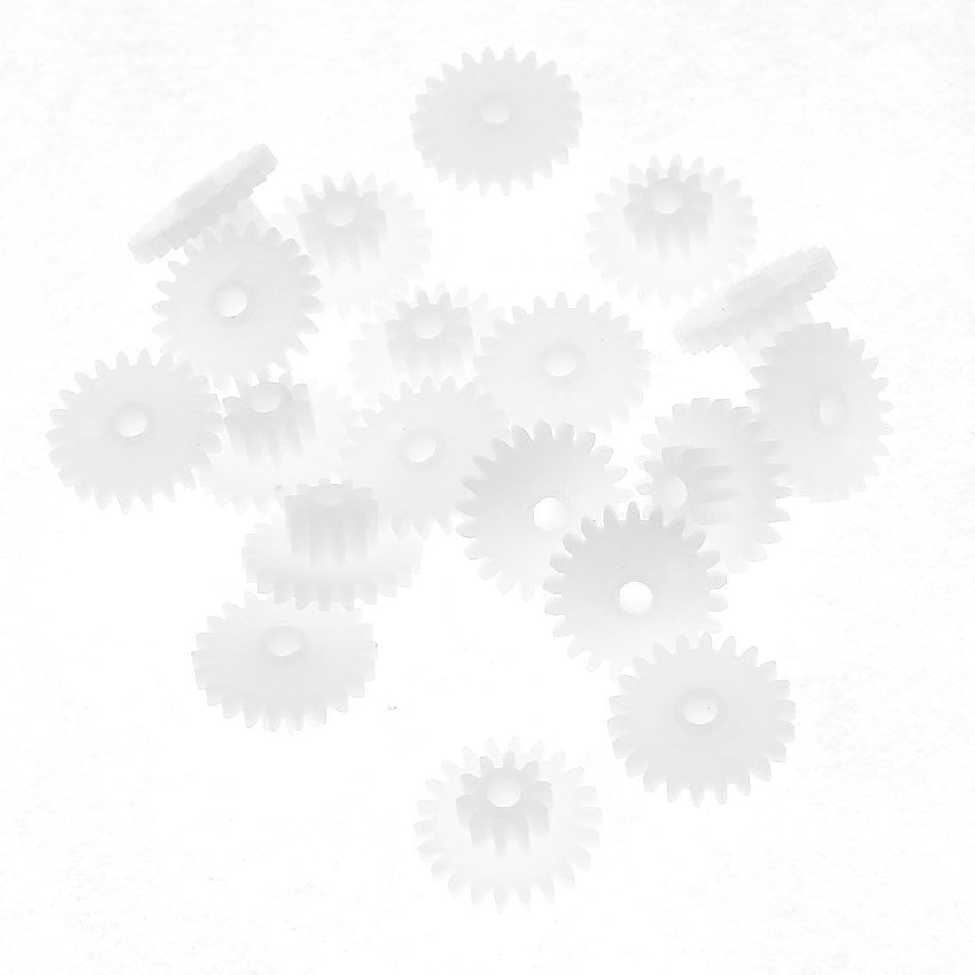 20 Pcs White Double Layers 12mm Diameter 1.5mm Thick Teeth Gear