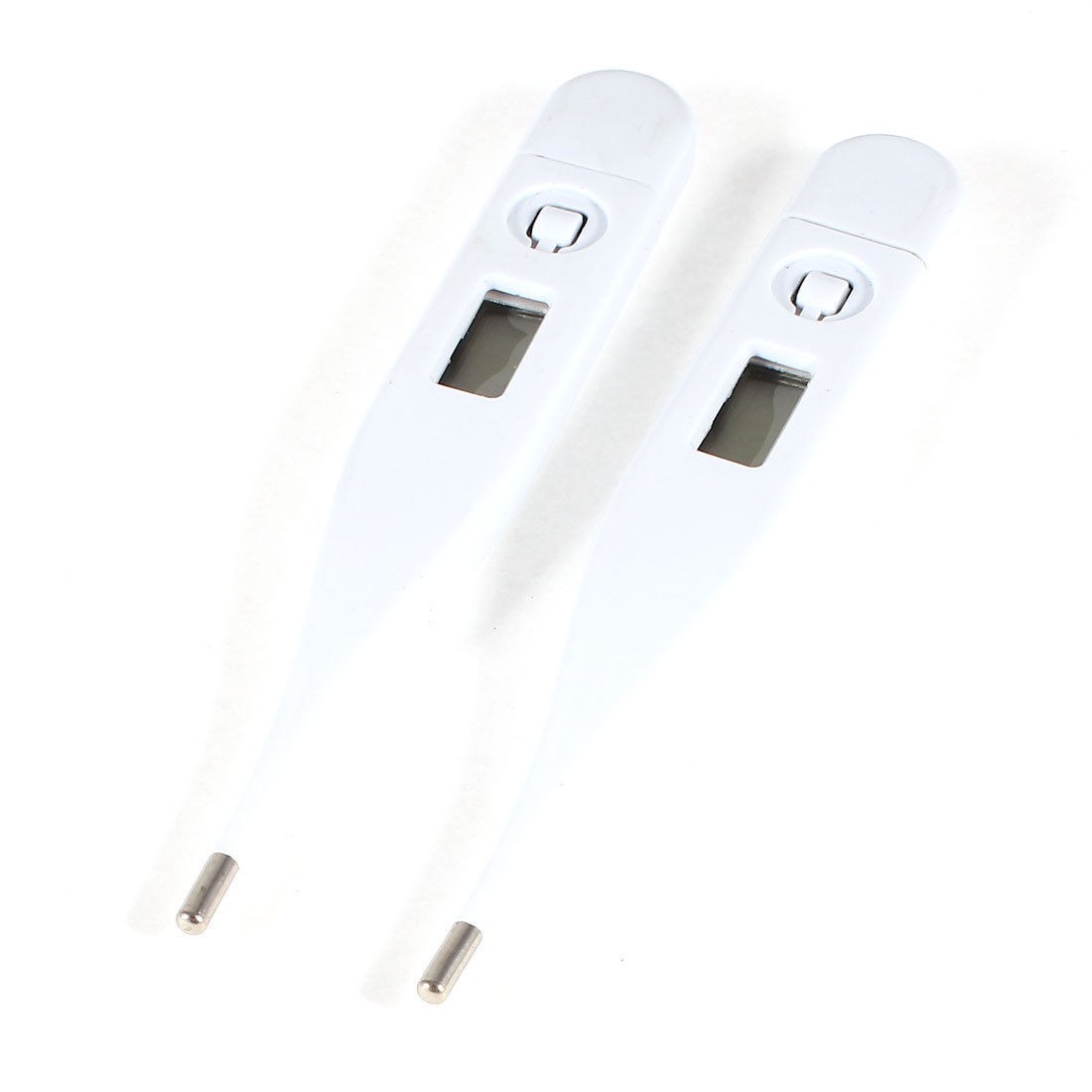 2 Pcs White Shell LCD Display Compact Digital Thermometer 32-42 Celsius Degree