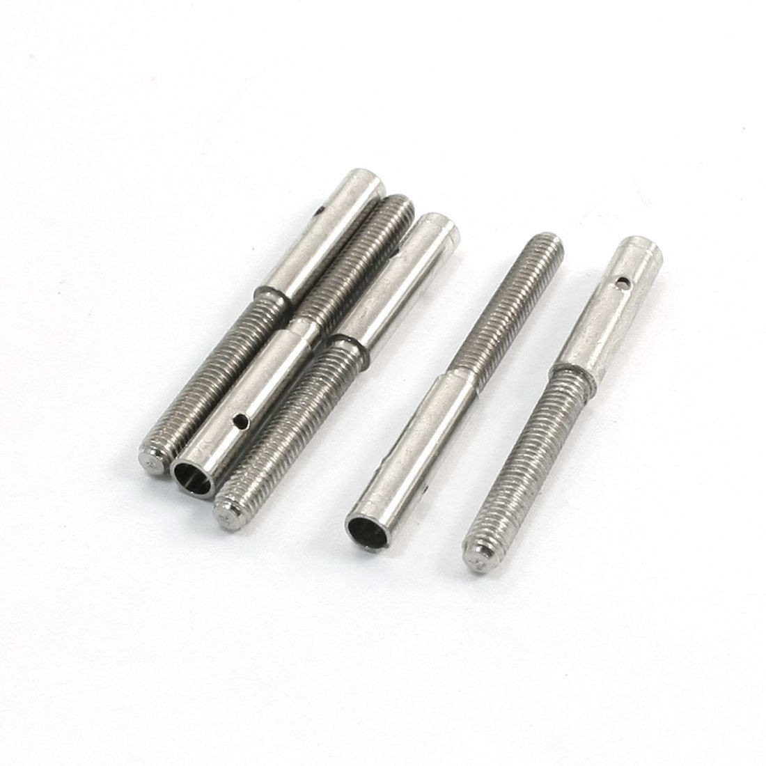 5pcs Silver Tone Steel Close Loop Extenders 3mm Dia Thread 1.3" Length