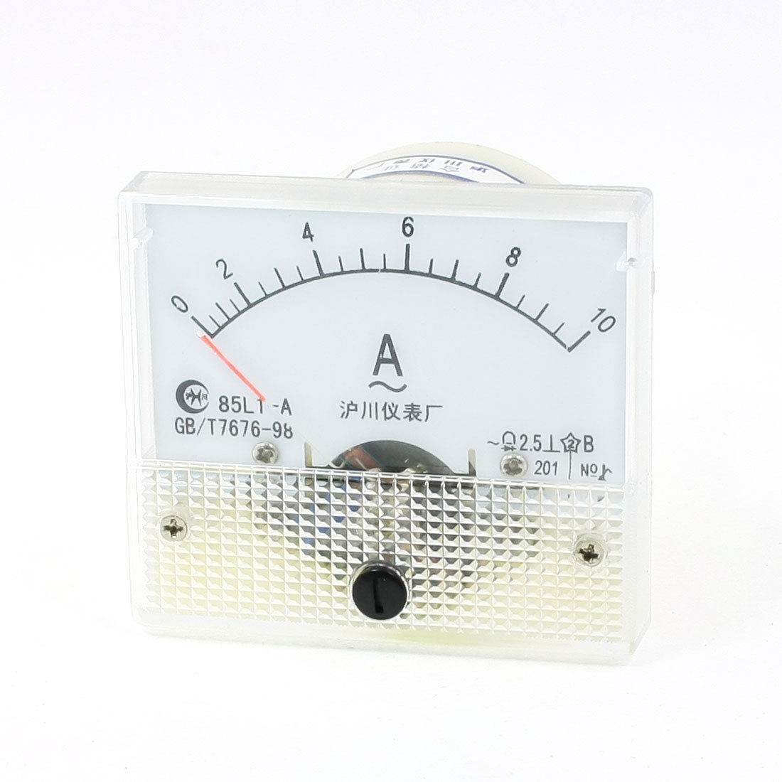 Class 2.5 Accuracy AC 0-10A Analog Panel Meter White Clear