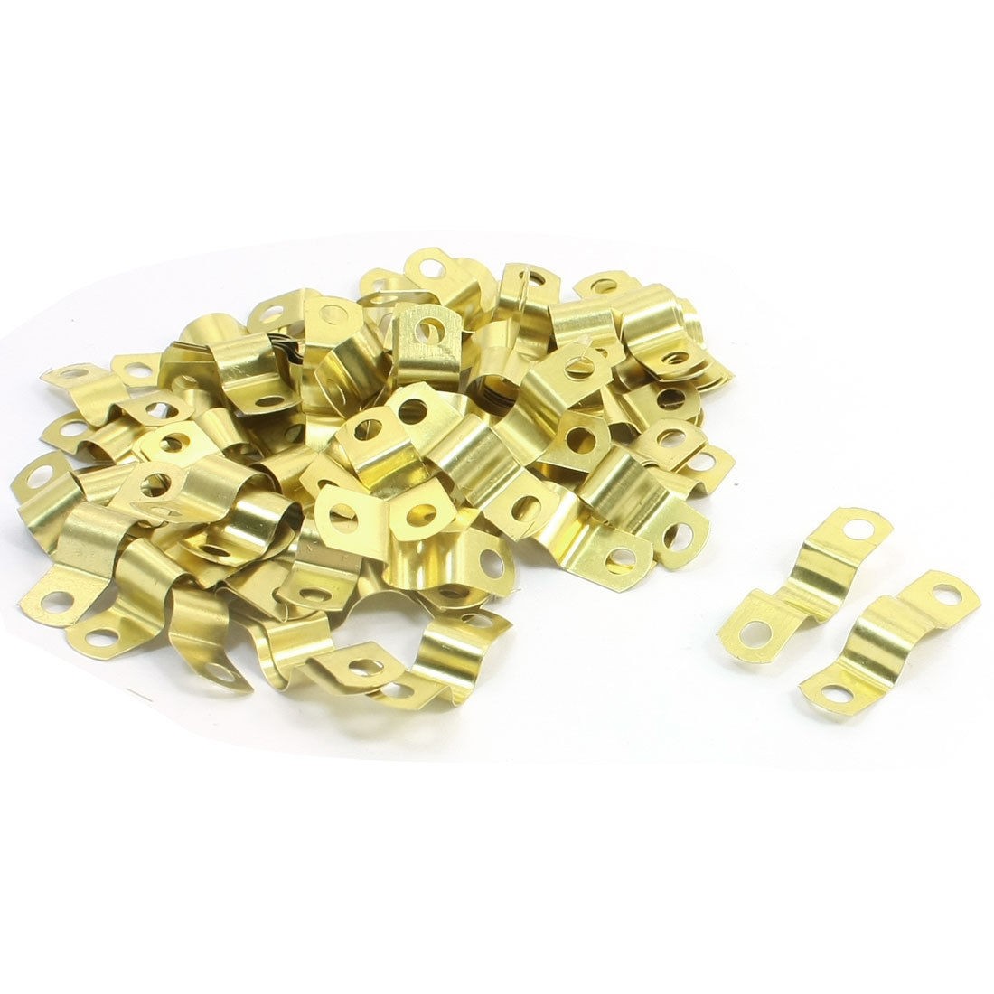 80 Pcs Gold Tone Fixing Snap Clip Clamp for Refrigerator Evaporator Pipe