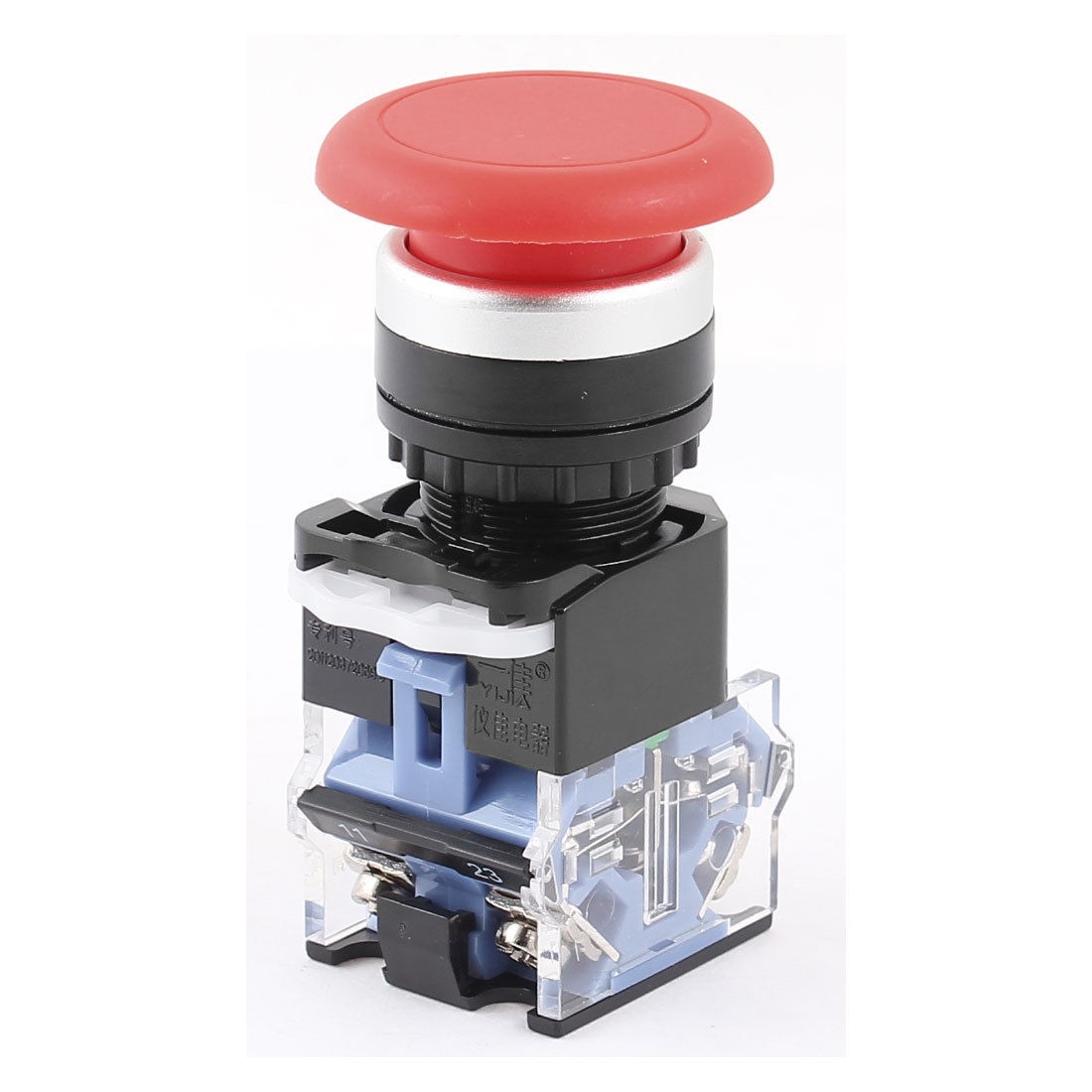 AC 600V 10A 1NO 1NC DPST Momentary Green Mushroom Head Push Button Switch