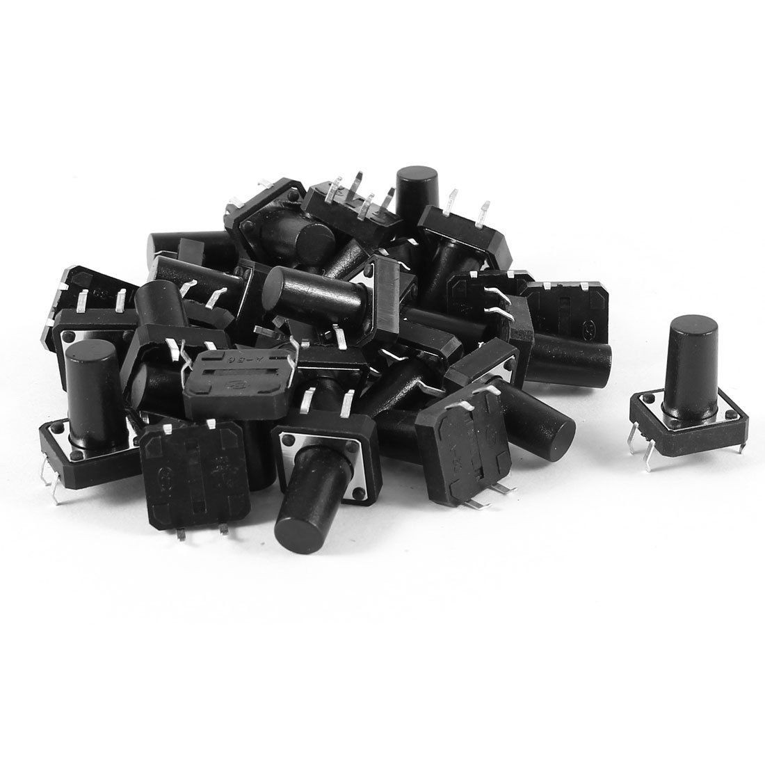 12mmx12mmx15mm Round Button 4 Pin Momentary Tact Tactile Switch 30 PCS