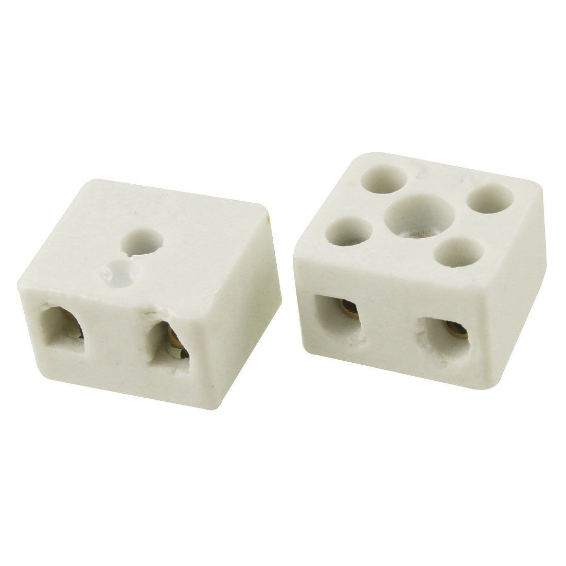 2 Pcs Wire Connector 2 Position Dual Row Ceramic Terminal Block 16A