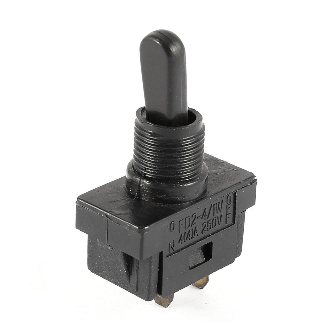 AC 250V 4A Two Position ON/OFF SPST 2-Pins Black Plastic Toggle Switch