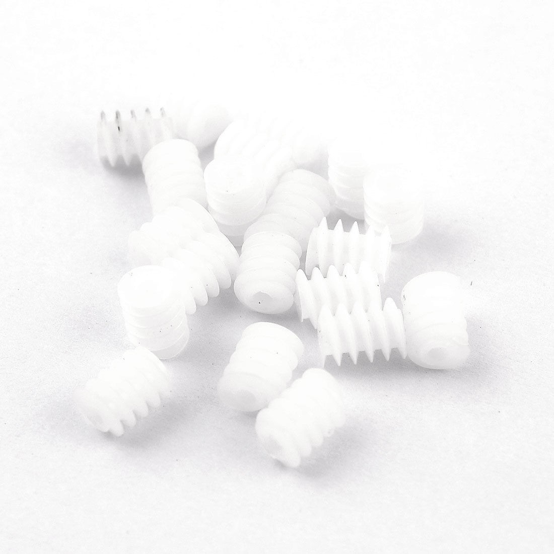 20 Pcs White Plastic Gear Worm Screws 6mmx8mm for RC DIY Model Toys