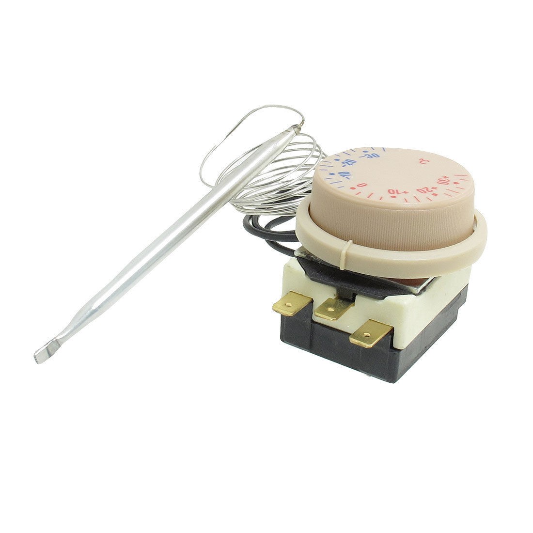 AC 250V/16A 400V/10A -30 to 30 Celsius Degree 3 Pins Capillary Thermostat