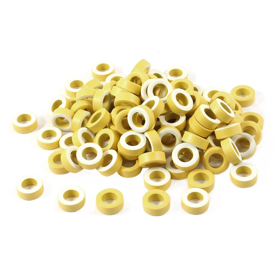 100 Pcs DPTK5026 Iron Power Core Toroidal Ferrite Rings Yellow White