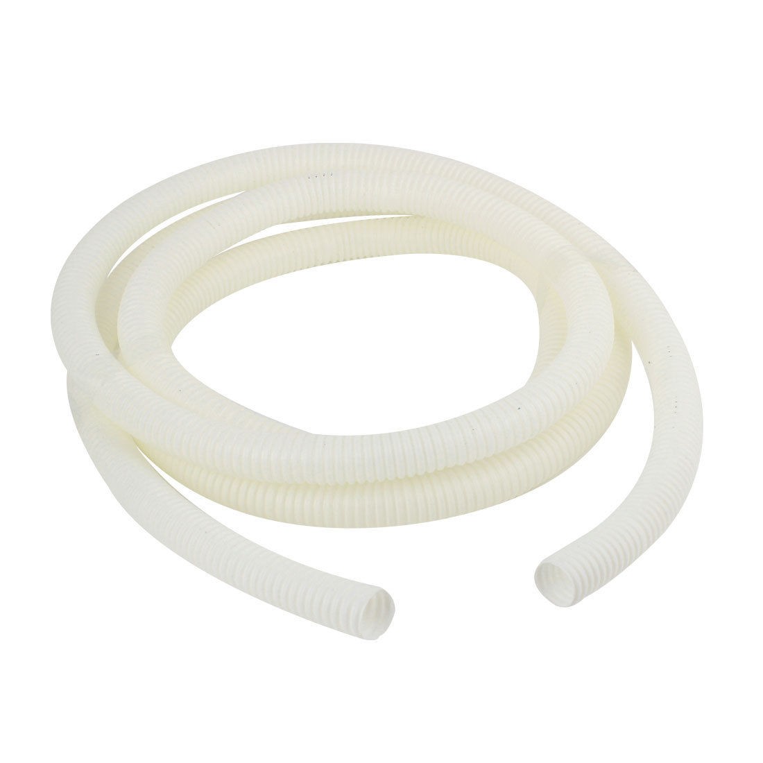White Plastic 21mmx18mm Corrugated Wire Tubing Convoluted Tube 2.8M
