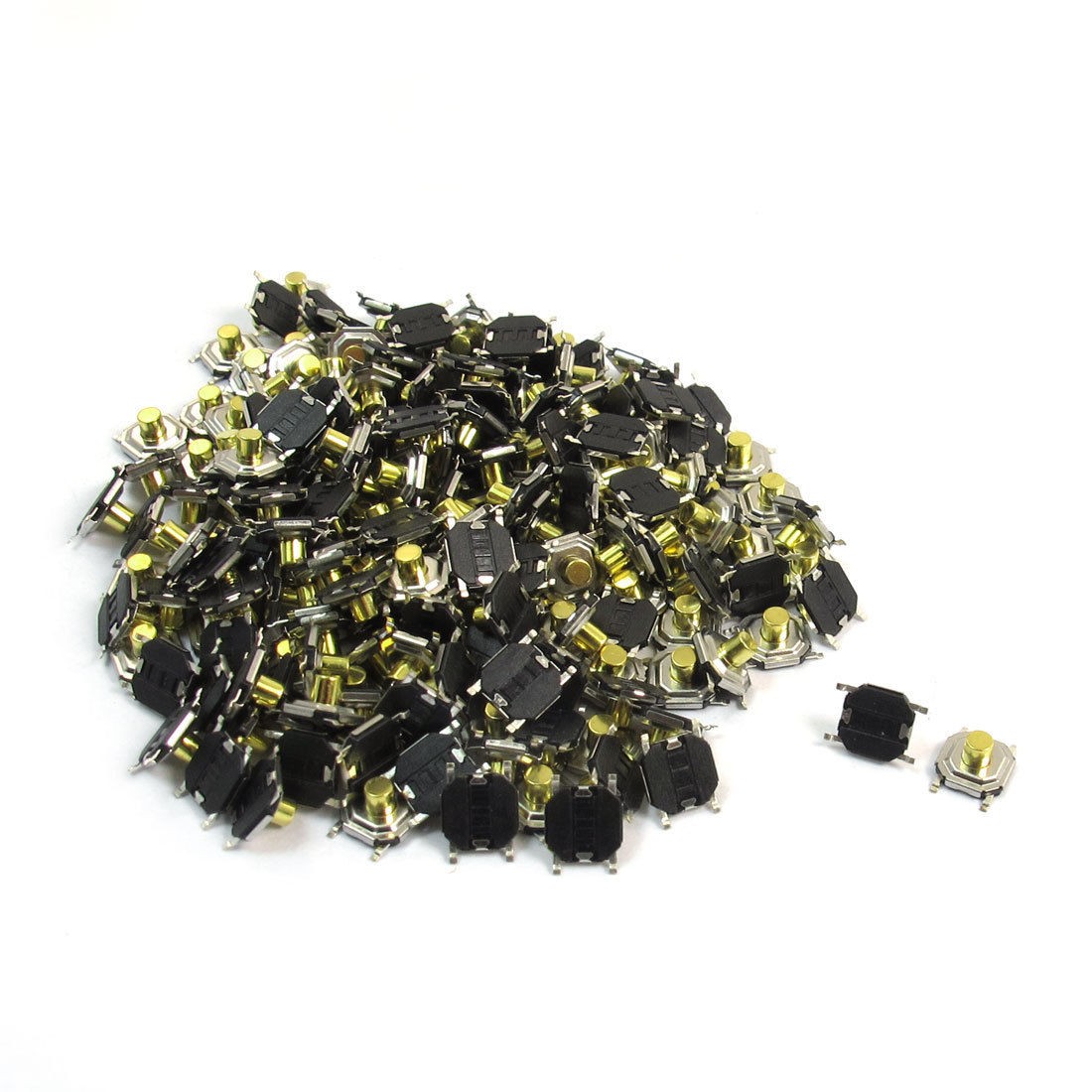 300PCS 5x5x3mm SMD Momentary Gold Tone Button Tact Switch DC24V 1.8A