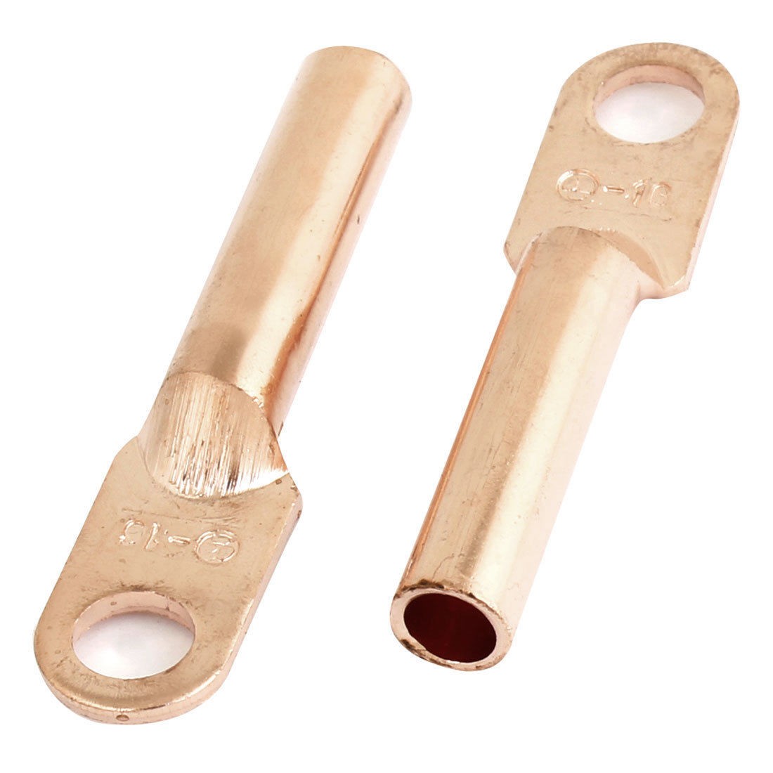 2Pcs Cable Connector Crimping Type Copper Terminals 0.33" Tube Hole Dia