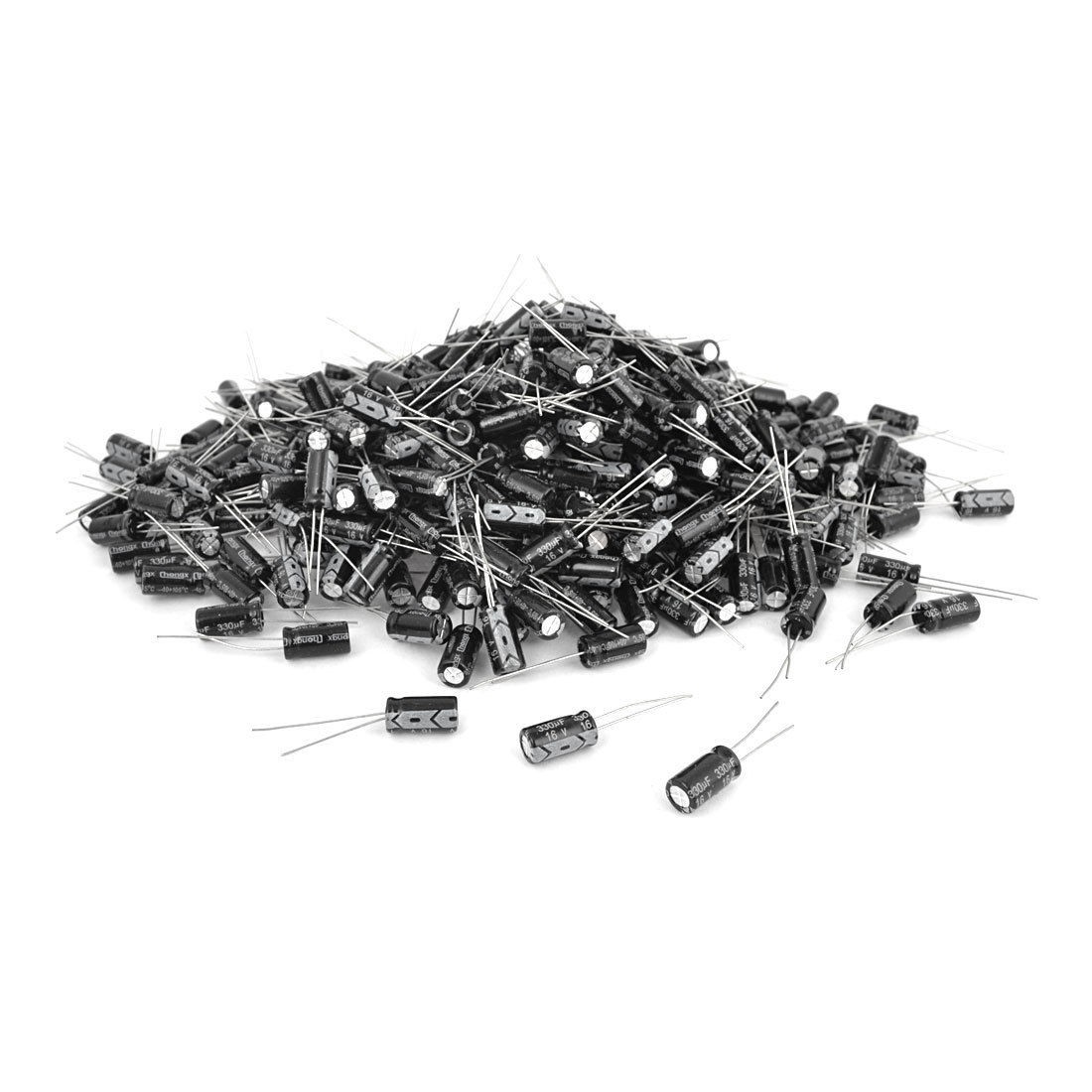 1000 Pcs 6mm x 11mm 330UF 16V Polarized Radial Electrolytic Capacitor
