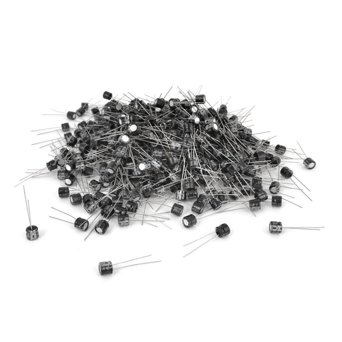 1000 Pcs 6mm x 5mm 47UF 25V Polarized Radial Electrolytic Capacitor