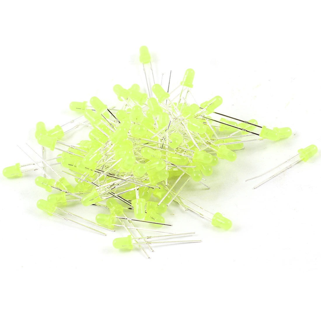 100 Pcs 3mm Diameter Head Yellow LED Light Emitting Diodes