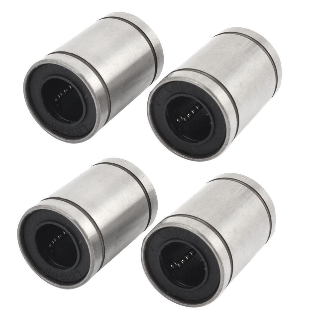4 Pcs LM12UU 12mm Inside Dia Rubber Sealed Linear Ball Bearing Bushing