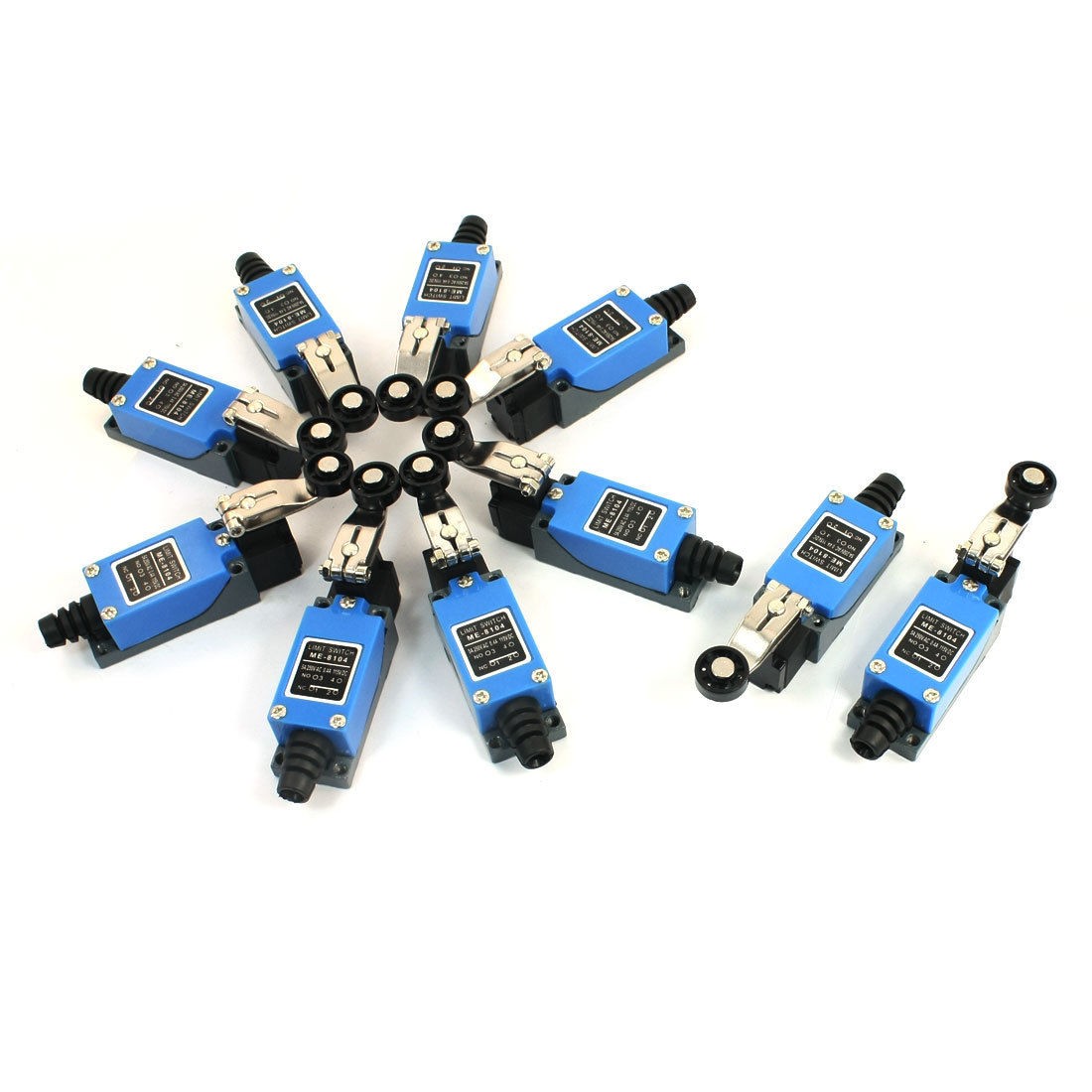 10pcs Plastic Side Rotary Roller Lever 1NO 1NC Limit Switch ME-8104
