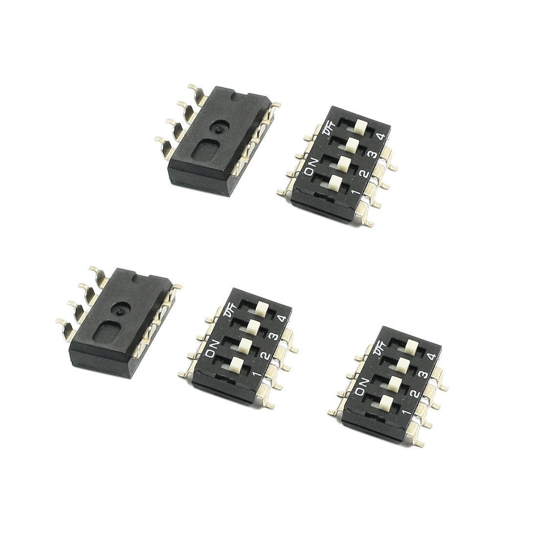5pcs 4Positions 2.54 mm Pitch SMD Type DIP Switches DC 24V 100mA