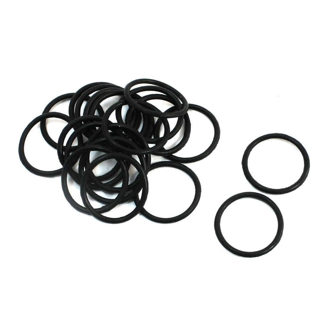 18mm x 1.5mm Black Flexible Rubber Seal Oil Filter O Ring Gasket 20Pcs