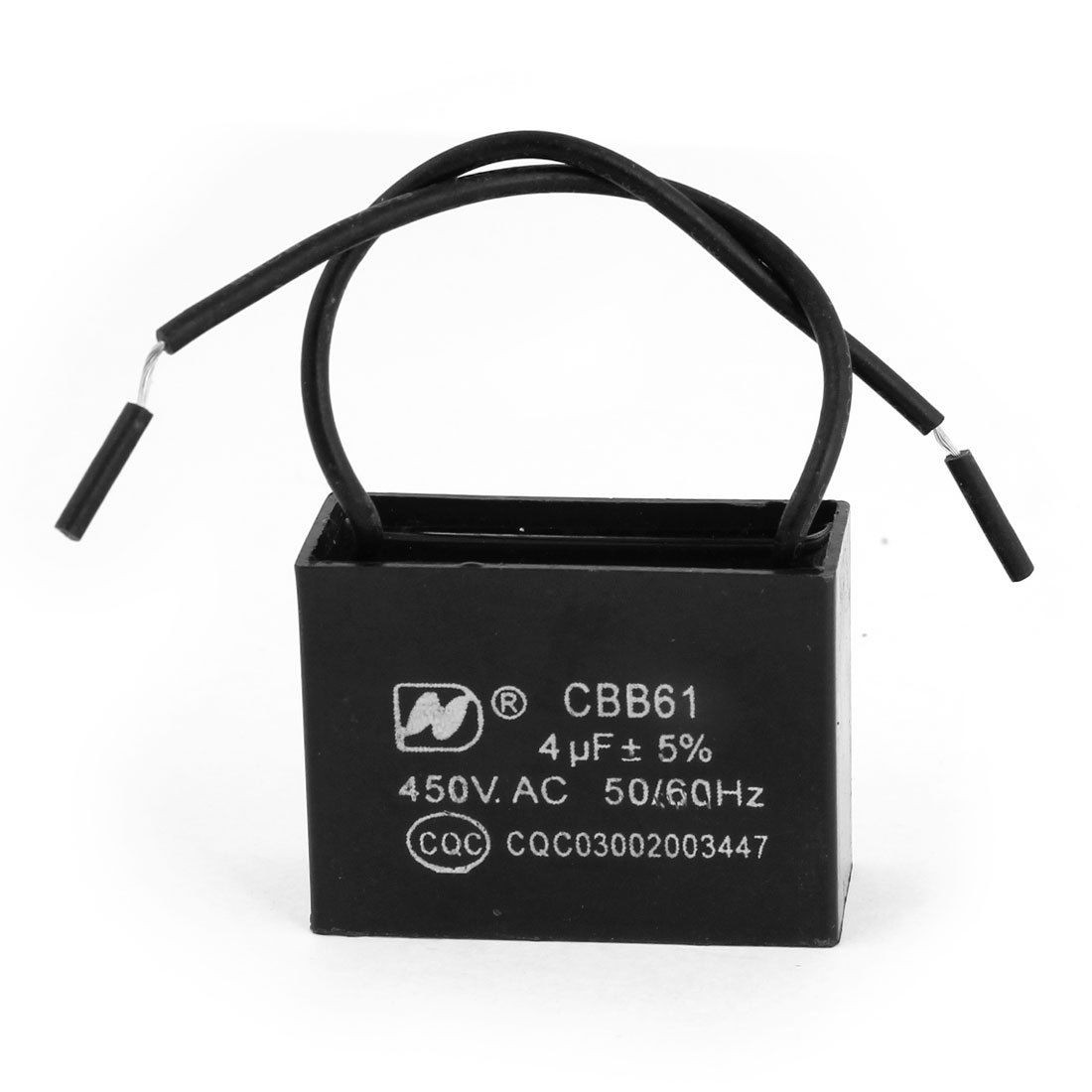 CBB61 AC 450V 4uF Rectangle Non Polar Motor Running Capacitor