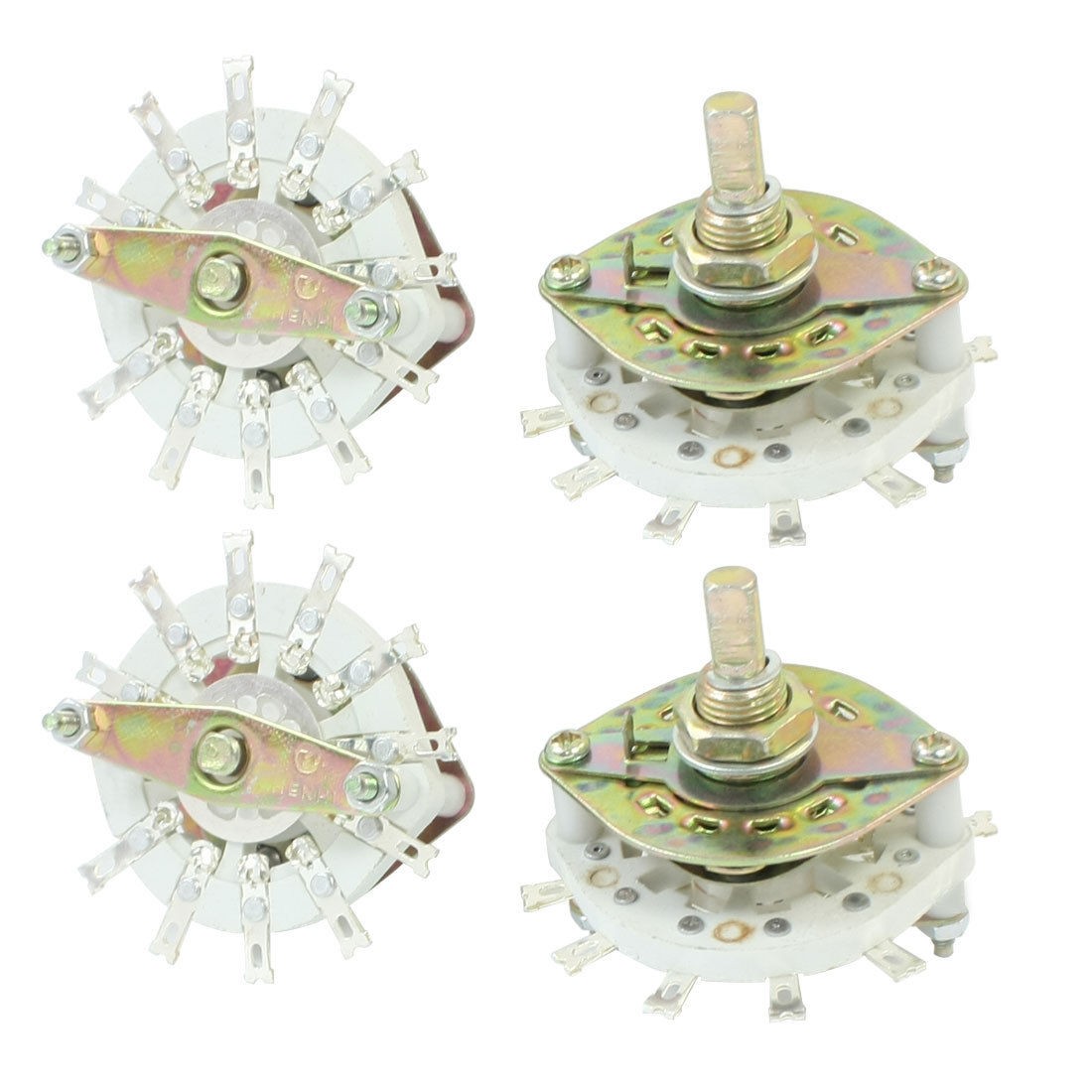 4Pcs 6mm Dia Shaft 1P10T 1 Deck Band Channel Rotary Switch Selector