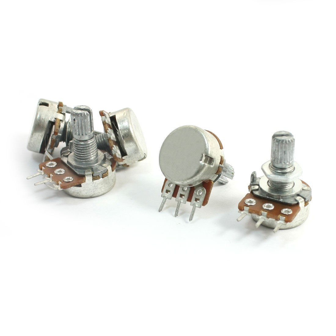 5Pcs B50K 50K Ohm 8mm Shaft Single Linear Rotary Potentiometers