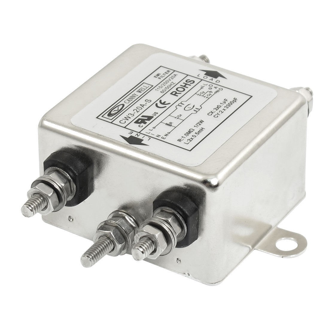 115V/250V 20A AC Power Single Phase EMI Filter CW3-20A-S