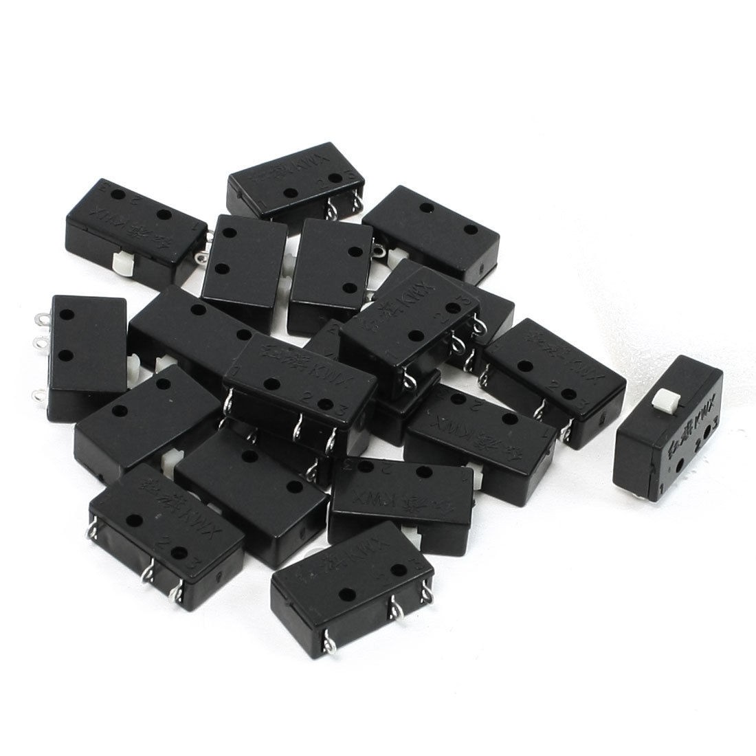 White Button Actuator Miniature Micro Limit Switch 5A 125V 3A AC 250V 20 Pieces