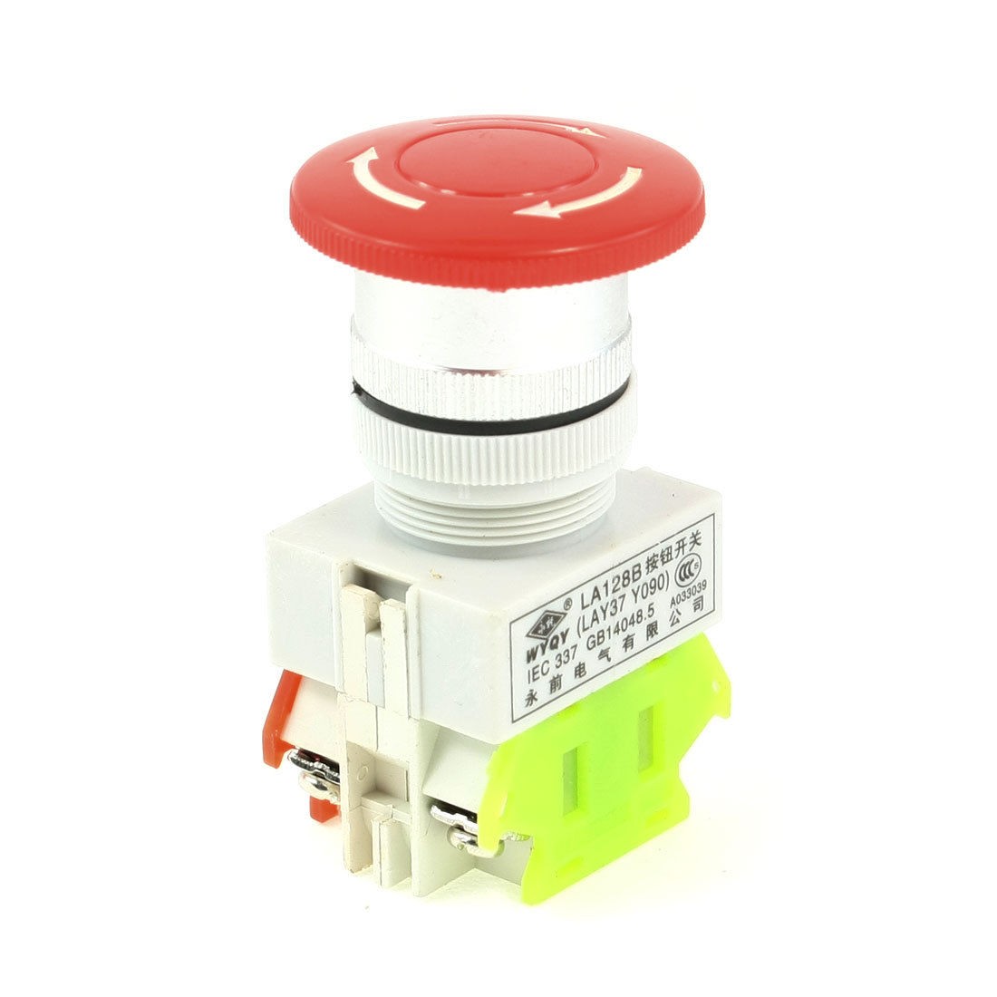 AC 660V 10A 1NO 1NC DPST Latching Red Mushroom Head Push Button Switch