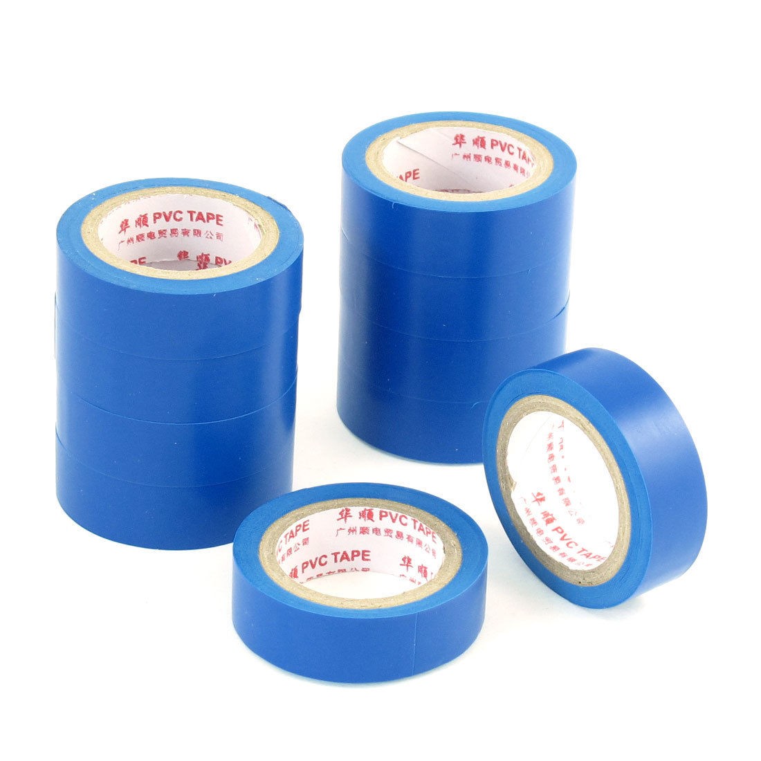 10 Pcs 16mm Width 8mm Thickness Insulating Adhesive Electrical Tape Blue 5M