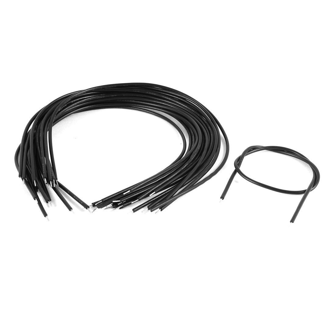 20 x Black PCB Dual End Solder Type Jumper Wire 20cm for Solderless Breadboard
