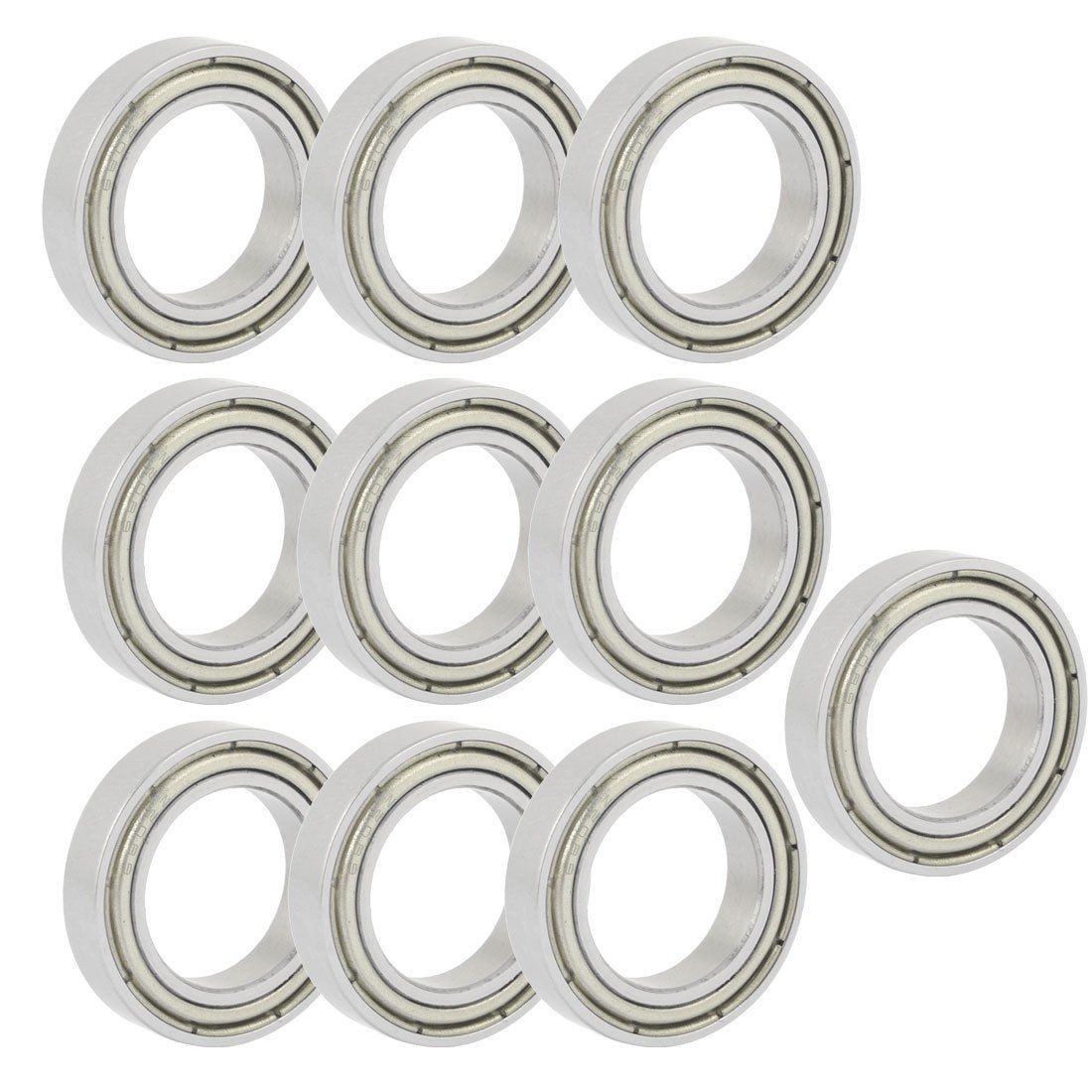 15mm x 24mm x 5mm Sealed Deep Groove Radial Ball Bearing 6802Z 10PCS