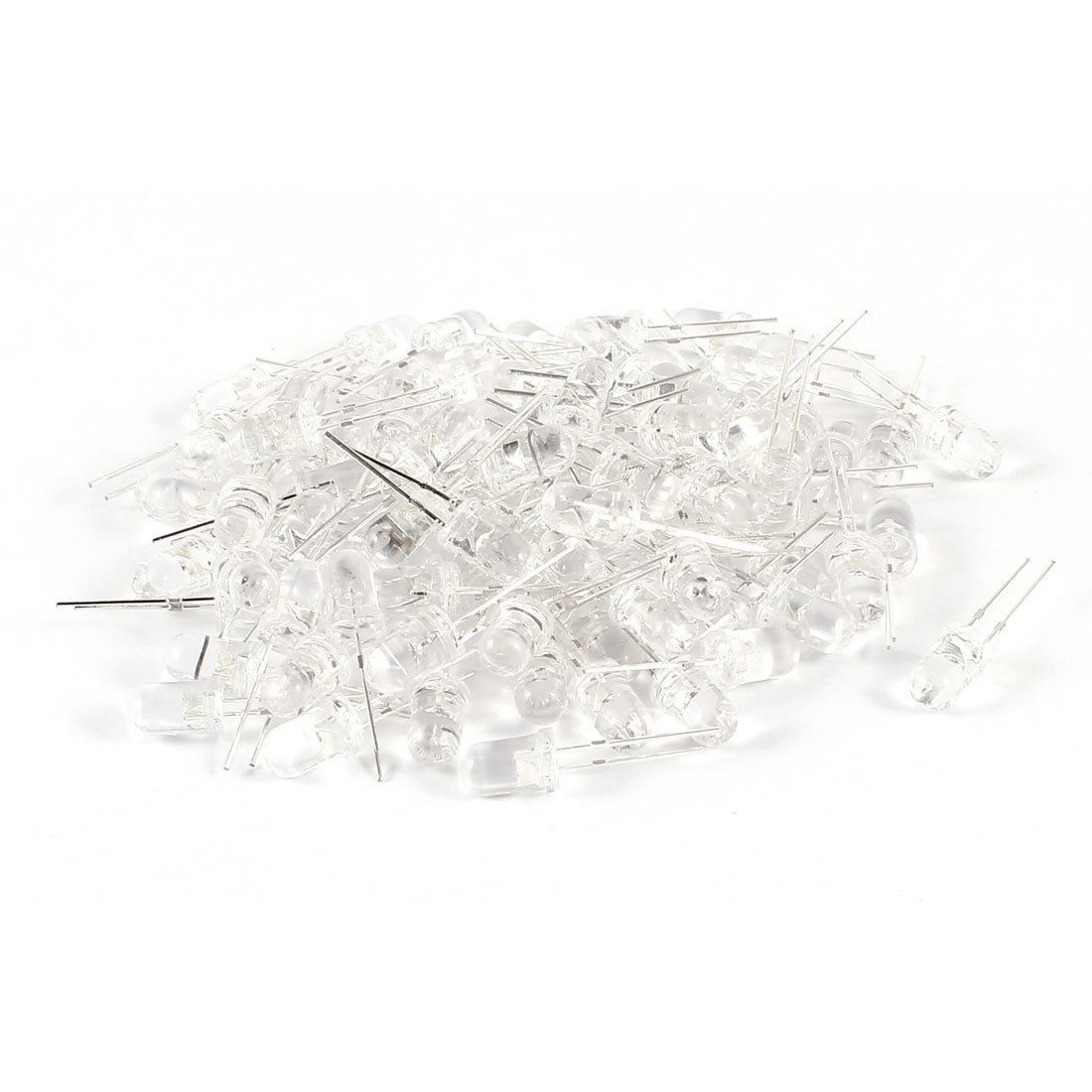 100 Pcs 5mm Round Clear Head Red LED Light Emitting Diode