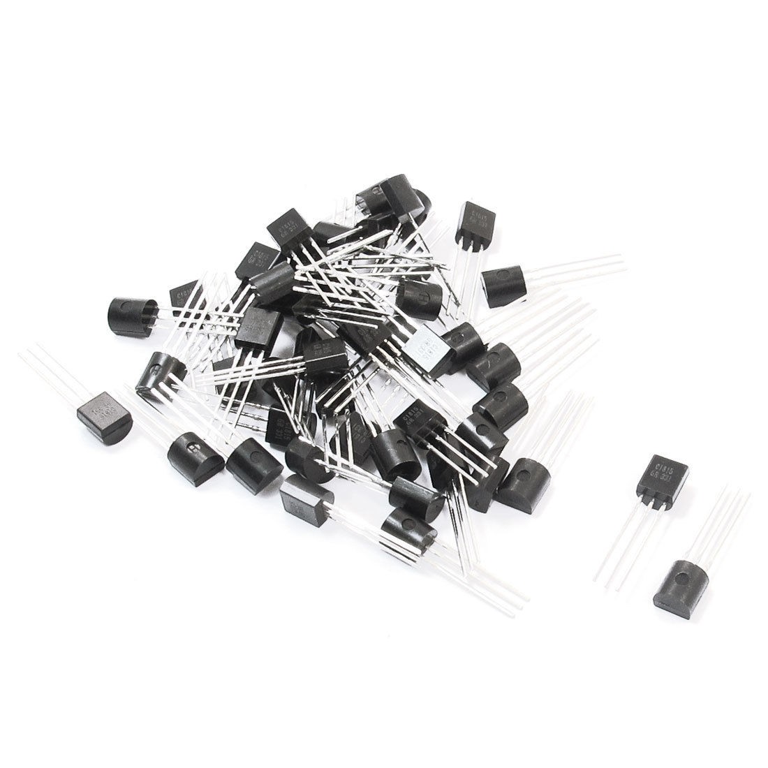 50Pcs PCB Board C1815 60V 150mA Through Hole TO-92 NPN Transistors