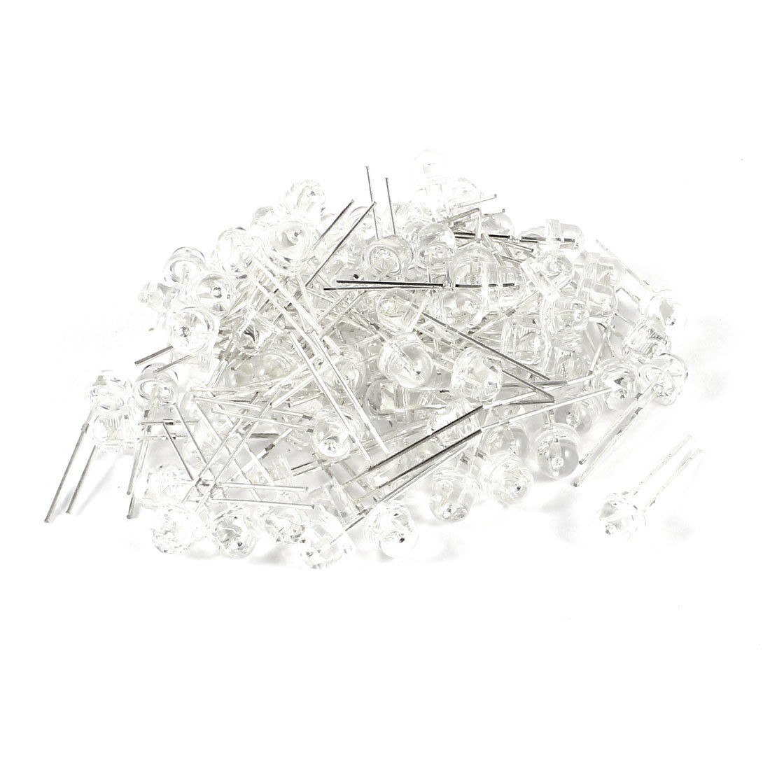 100 Pcs 5mm Straw Hat Wide Angle Blue LED Lamp Light Emitting Diode