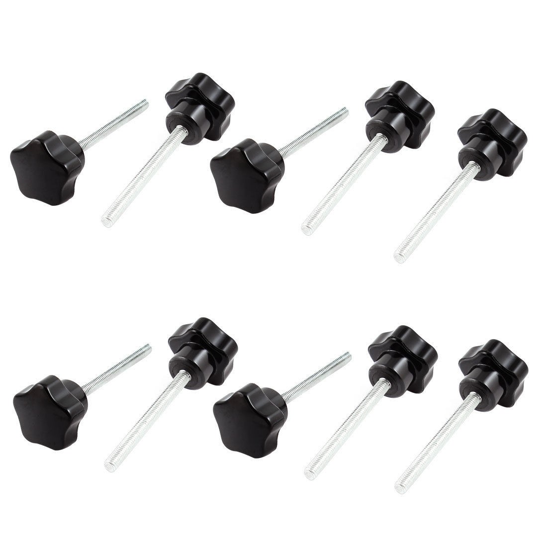 10 Pcs 25mm Dia Star Shaped Head M5 x 50mm Thread Clamping Screw Knob