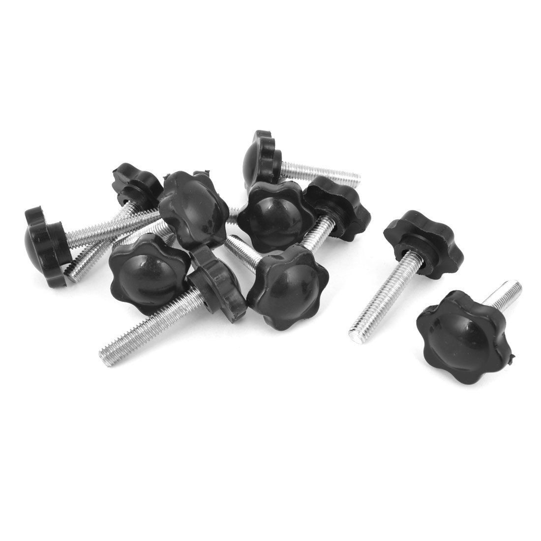 12pcs 25mm Star Head Dia Replacement 6mm x 30mm Clamping Screw Knob Grip