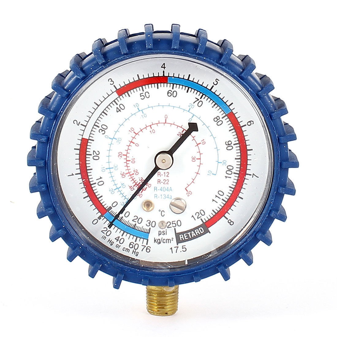 0-250 PSI 1/8" Threaded Compressor Compressed Pressure Gauge Blue