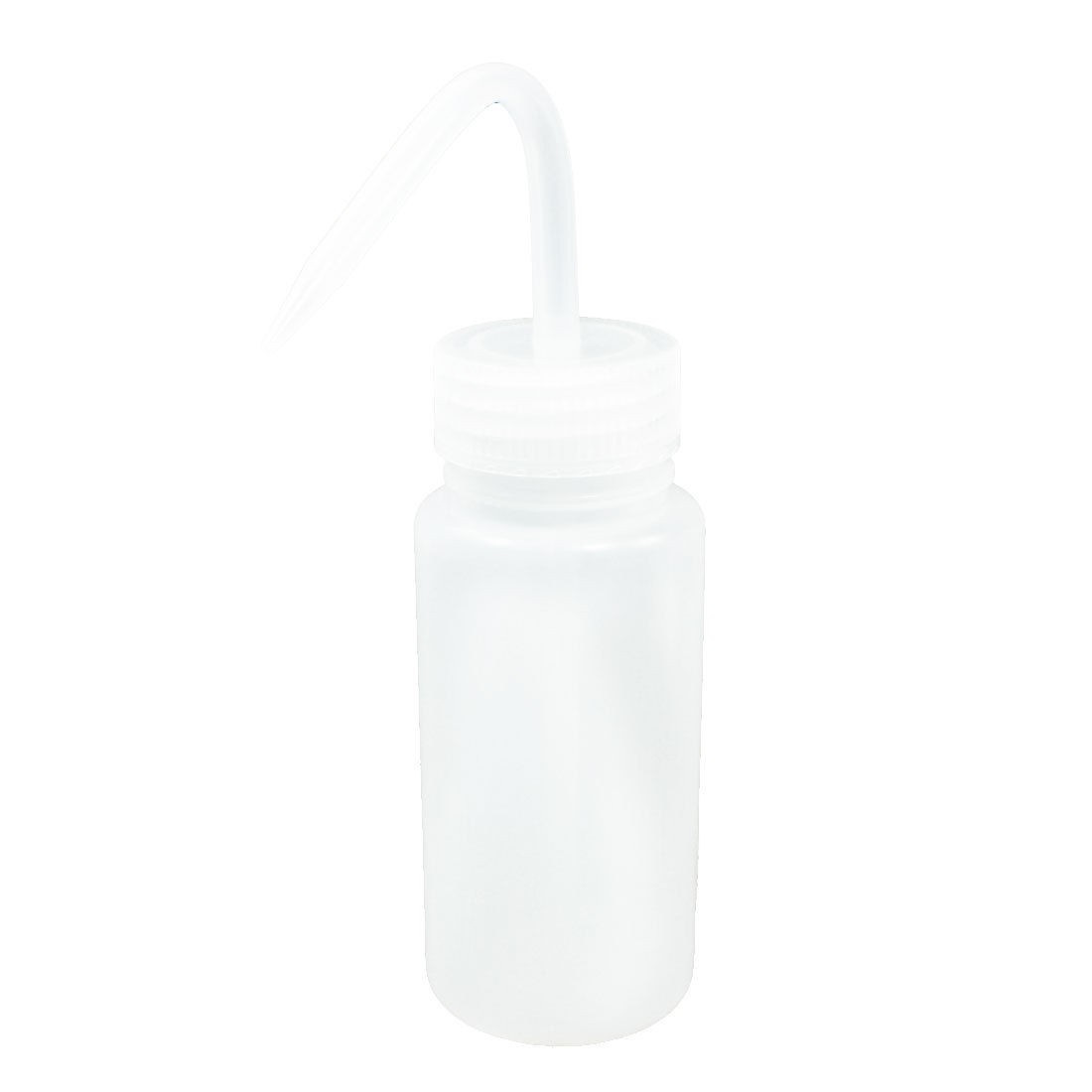 250mL Clear White Plastic Cylindrical Body Bent Tip Wash Holder Squeeze Bottle