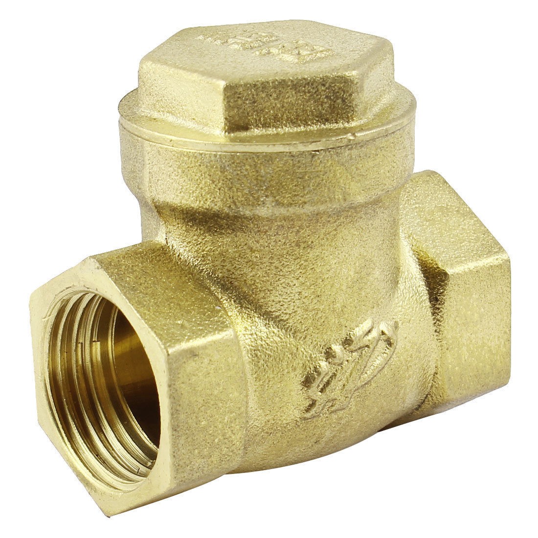 Gold Tone 1/2 PT Female Thread 2 Ways Plumbing Heater Check Valve