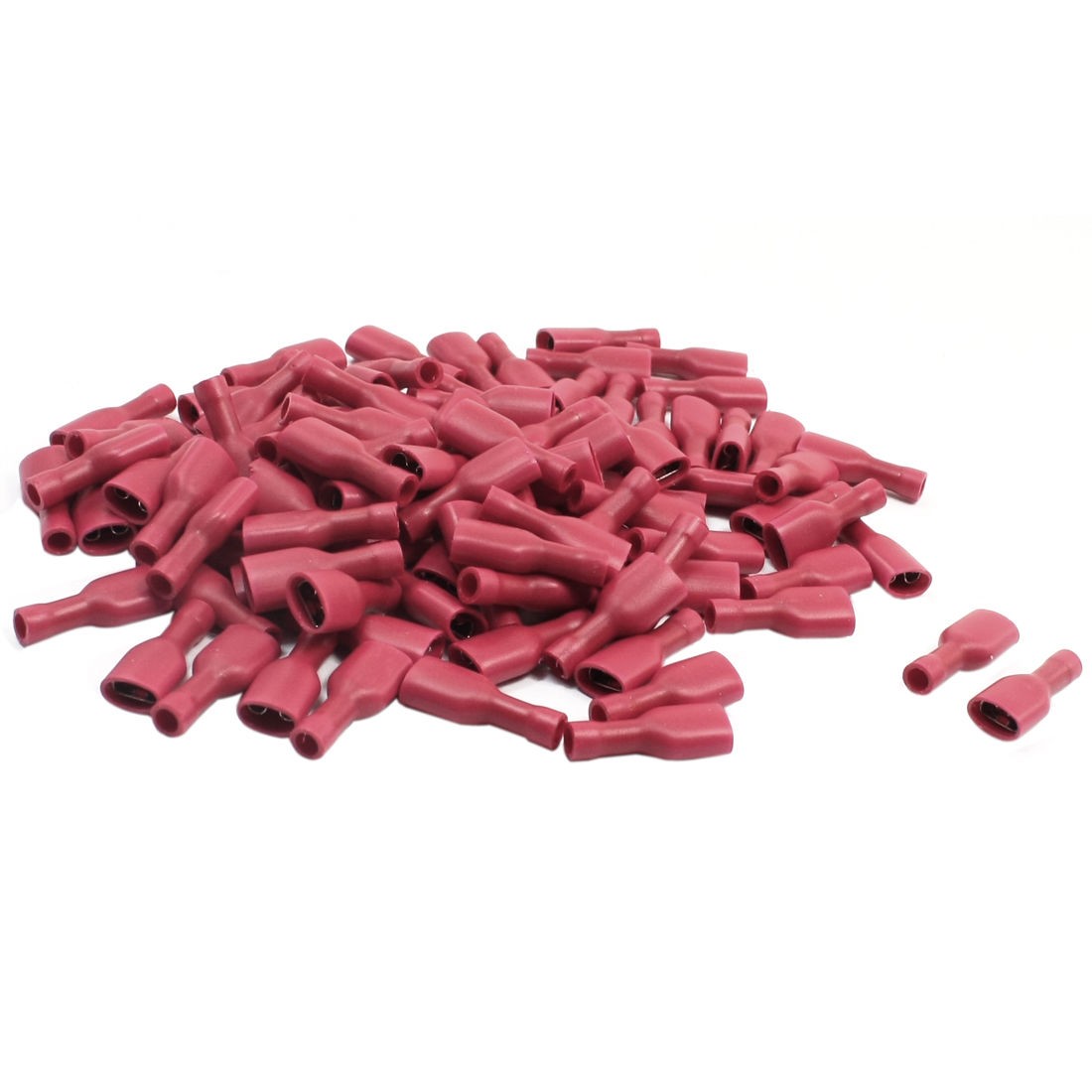 FDFD1 250 Red Female Spade Crimp Plastic Insulated Terminals 22 16AWG 100 Pcs