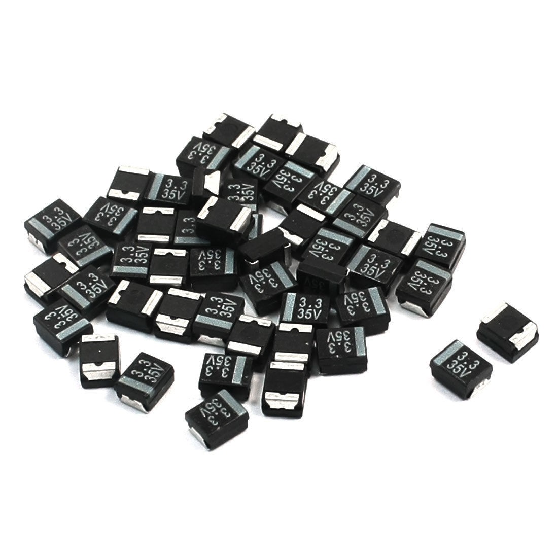 50PCS B Type 3.3uF 35V 4x3x2mm Black SMT SMD Tantalum Chip Capacitor
