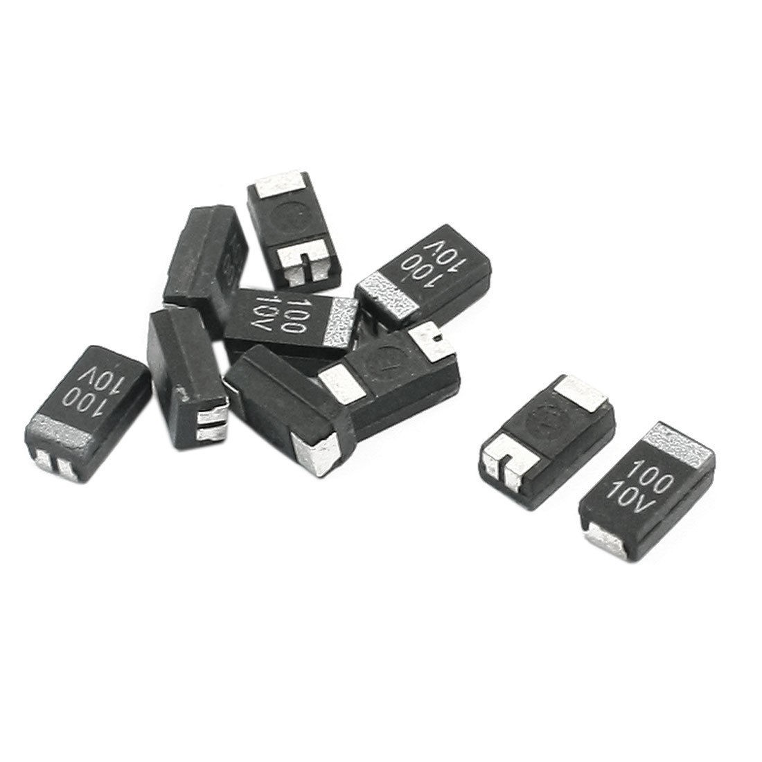 10PCS 100uF 10V 6x3.2x2.6mm C Type Black SMD SMT Tantalum Chip Capacitors