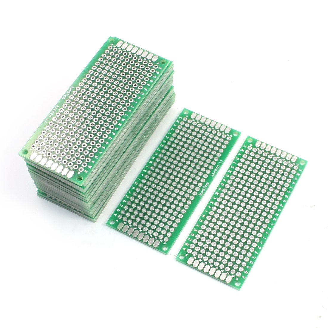 25pcs 3cm x 7cm Double Sided Glass Fiber Prototype PCB Board Green
